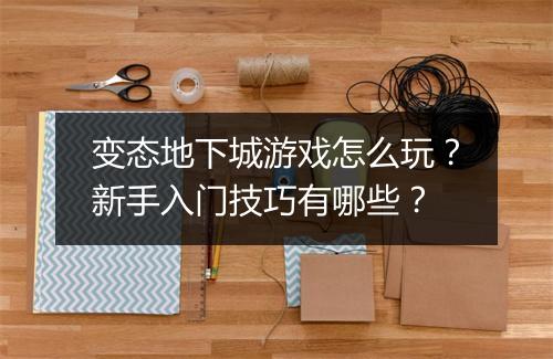 变态地下城游戏怎么玩？新手入门技巧有哪些？