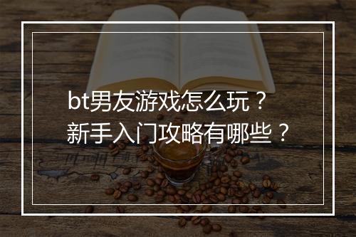 bt男友游戏怎么玩?新手入门攻略有哪些?
