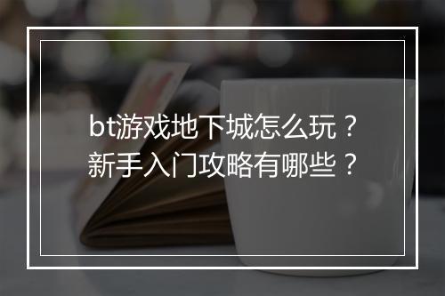 bt游戏地下城怎么玩?新手入门攻略有哪些?