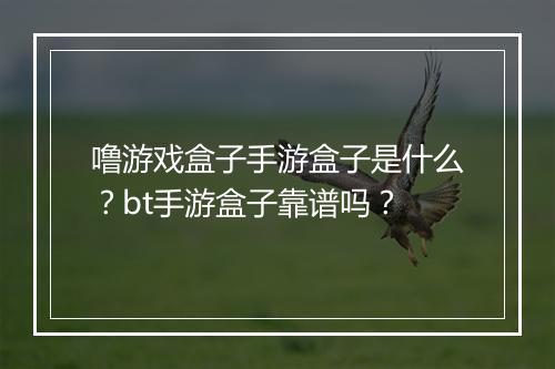 噜游戏盒子手游盒子是什么？bt手游盒子靠谱吗？