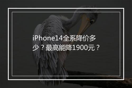 iPhone14全系降价多少?最高能降1900元?