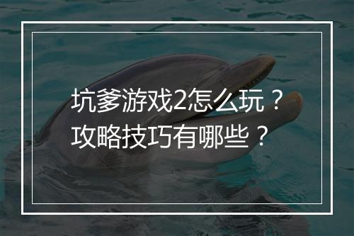 坑爹游戏2怎么玩?攻略技巧有哪些?