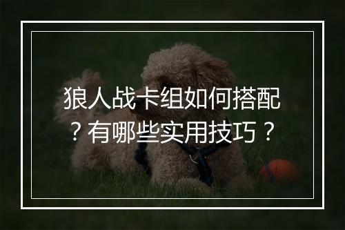 狼人战卡组如何搭配?有哪些实用技巧?