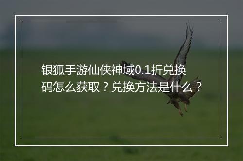 银狐手游仙侠神域0.1折兑换码怎么获取?兑换方法是什么?
