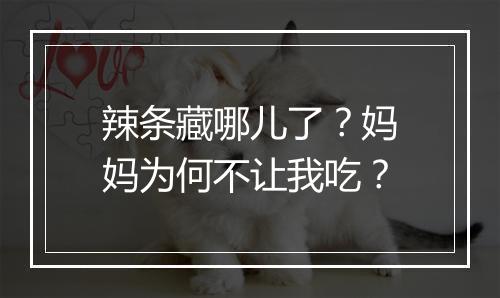 辣条藏哪儿了?妈妈为何不让我吃?