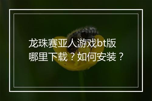 龙珠赛亚人游戏bt版哪里下载？如何安装？