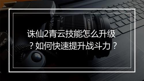 诛仙2青云技能怎么升级？如何快速提升战斗力？