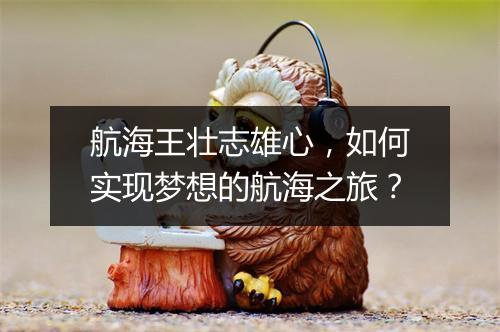 航海王壮志雄心，如何实现梦想的航海之旅？