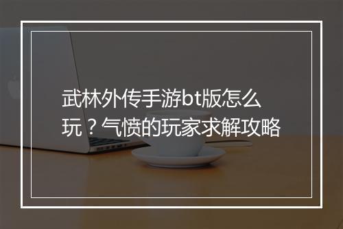 武林外传手游bt版怎么玩？气愤的玩家求解攻略