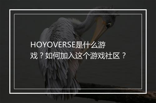 HOYOVERSE是什么游戏?如何加入这个游戏社区?