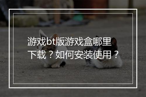 游戏bt版游戏盒哪里下载?如何安装使用?