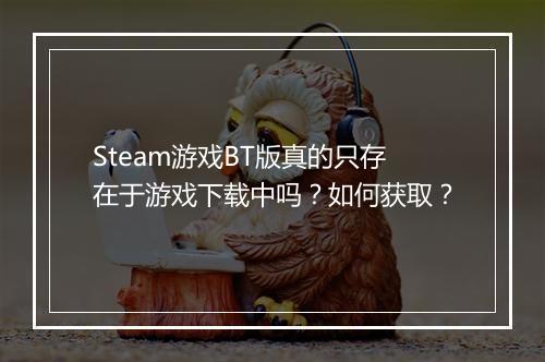 Steam游戏BT版真的只存在于游戏下载中吗?如何获取?