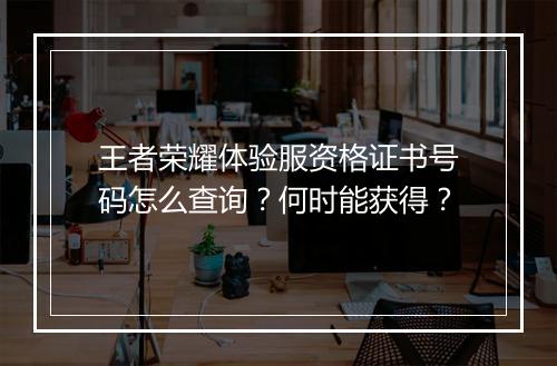 王者荣耀体验服资格证书号码怎么查询？何时能获得？