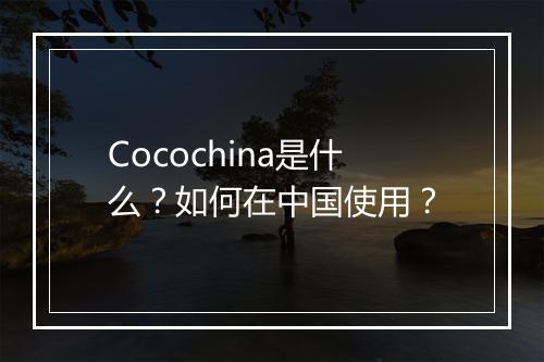 Cocochina是什么？如何在中国使用？