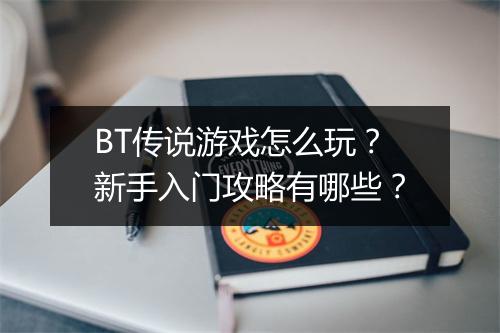 BT传说游戏怎么玩？新手入门攻略有哪些？