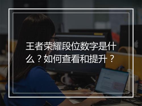 王者荣耀段位数字是什么？如何查看和提升？