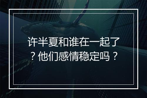 许半夏和谁在一起了?他们感情稳定吗?
