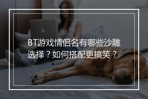 BT游戏情侣名有哪些沙雕选择？如何搭配更搞笑？