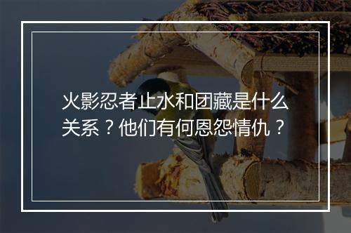 火影忍者止水和团藏是什么关系？他们有何恩怨情仇？