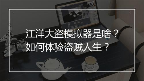 江洋大盗模拟器是啥?如何体验盗贼人生?