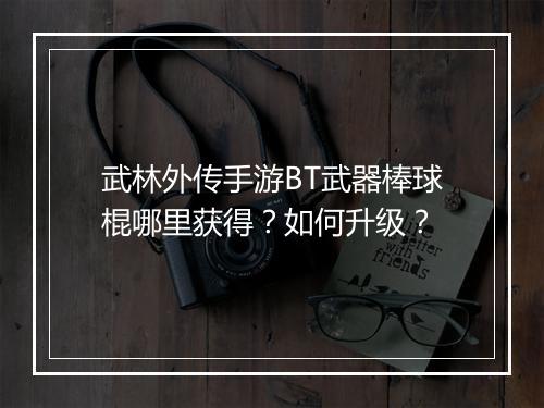 武林外传手游BT武器棒球棍哪里获得?如何升级?