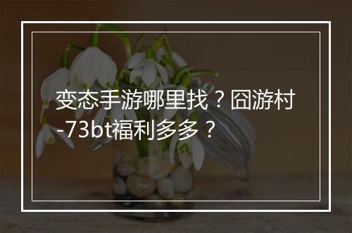 变态手游哪里找？囧游村-73bt福利多多？