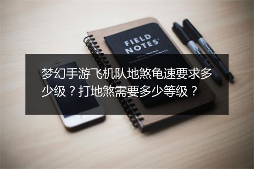 梦幻手游飞机队地煞龟速要求多少级？打地煞需要多少等级？