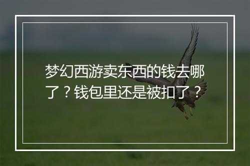 梦幻西游卖东西的钱去哪了？钱包里还是被扣了？