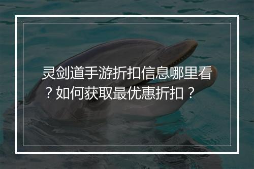 灵剑道手游折扣信息哪里看?如何获取最优惠折扣?