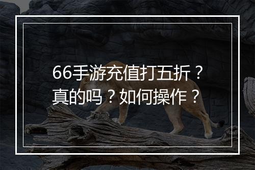 66手游充值打五折?真的吗?如何操作?