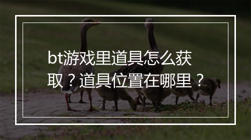 bt游戏里道具怎么获取？道具位置在哪里？