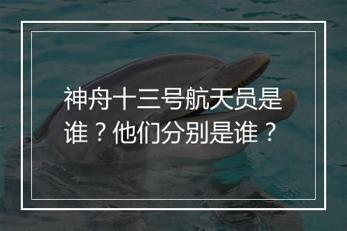 神舟十三号航天员是谁?他们分别是谁?