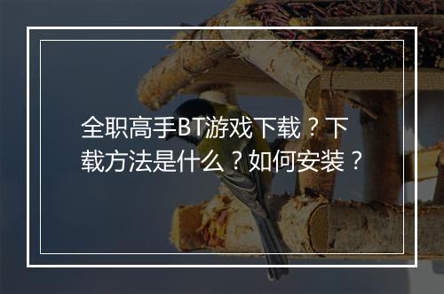 全职高手BT游戏下载？下载方法是什么？如何安装？
