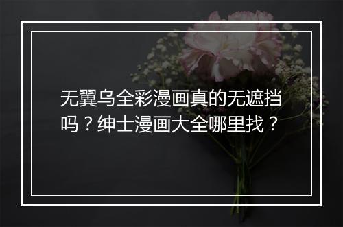 无翼乌全彩漫画真的无遮挡吗?绅士漫画大全哪里找?