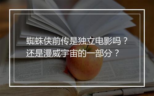 蜘蛛侠前传是独立电影吗?还是漫威宇宙的一部分?