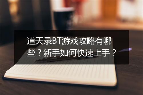 道天录BT游戏攻略有哪些？新手如何快速上手？