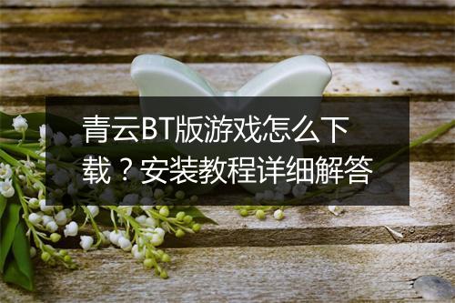 青云BT版游戏怎么下载？安装教程详细解答