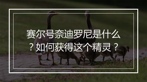 赛尔号奈迪罗尼是什么?如何获得这个精灵?