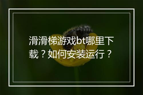 滑滑梯游戏bt哪里下载?如何安装运行?
