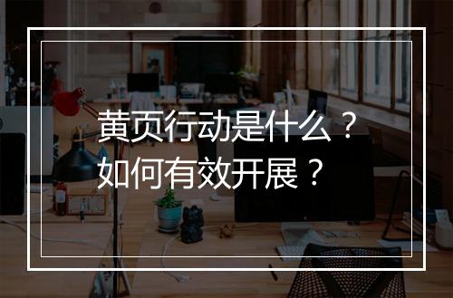 黄页行动是什么?如何有效开展?