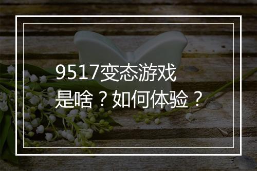 9517变态游戏是啥？如何体验？
