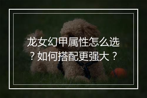 龙女幻甲属性怎么选?如何搭配更强大?