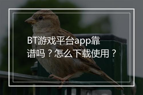 BT游戏平台app靠谱吗?怎么下载使用?