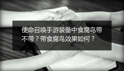 使命召唤手游装备中食腐鸟带不带？带食腐鸟效果如何？