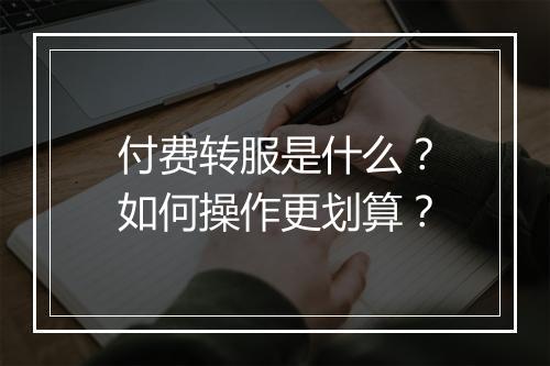 付费转服是什么?如何操作更划算?