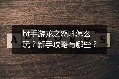 bt手游龙之怒吼怎么玩？新手攻略有哪些？