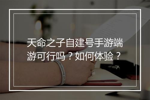 天命之子自建号手游端游可行吗？如何体验？
