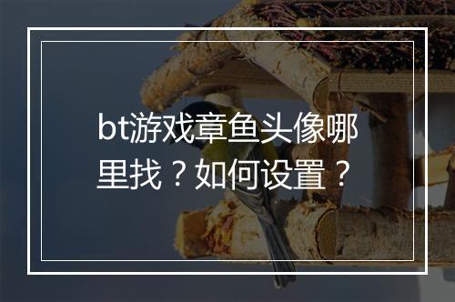 bt游戏章鱼头像哪里找?如何设置?