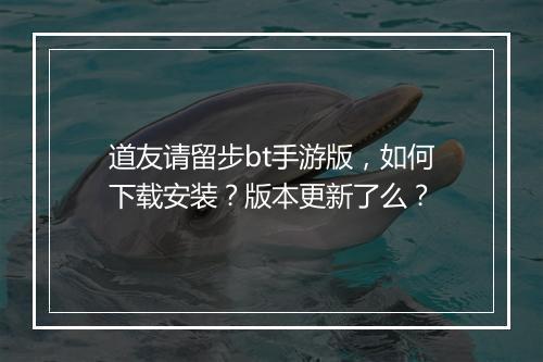 道友请留步bt手游版，如何下载安装？版本更新了么？