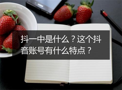抖一中是什么？这个抖音账号有什么特点？